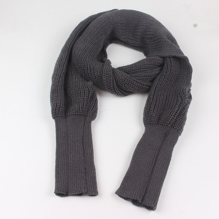 New Korean Women Men’ wool with sleeves knitted scarf