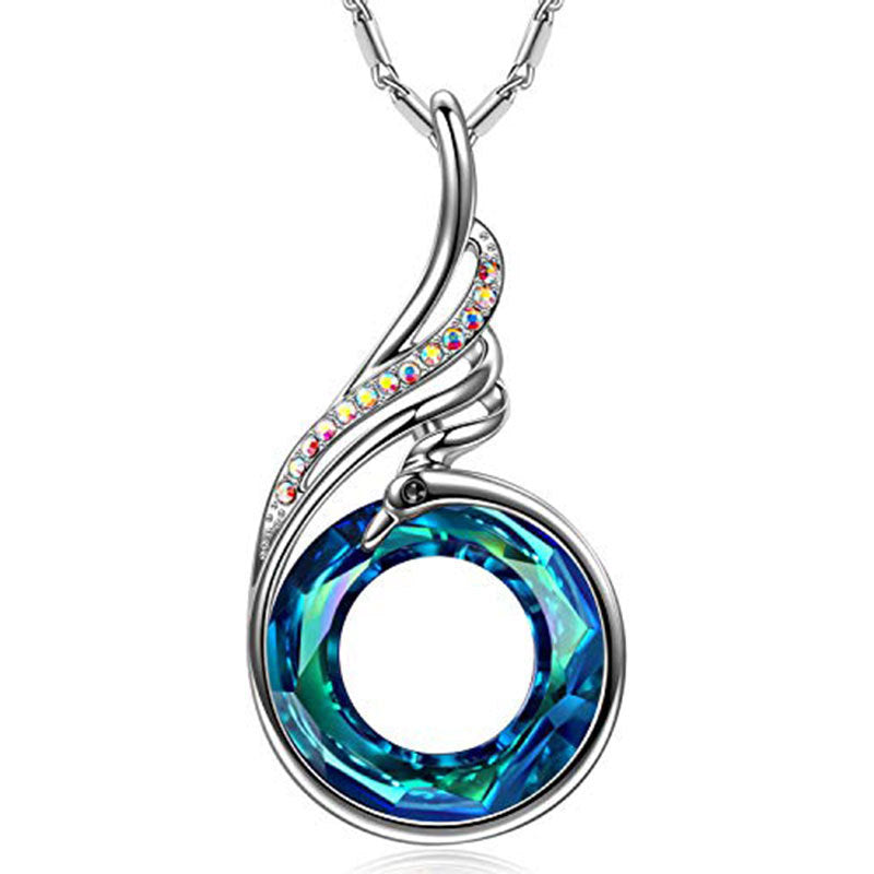 Explosion New Women Crystal Peacock Necklace - Watch & Jewelry