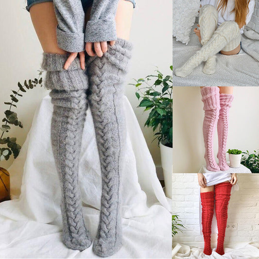 Hot selling women over-the-knee long tube knitted socks