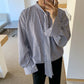 MRCYC Korean Men’s trend casual tie striped shirt