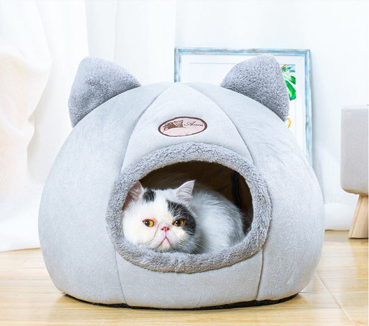 Cat litter kennel removable and washable winter warm enclosed cat villa