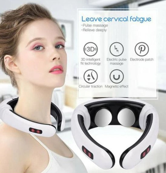 Electromagnetic heating cervical spine massager