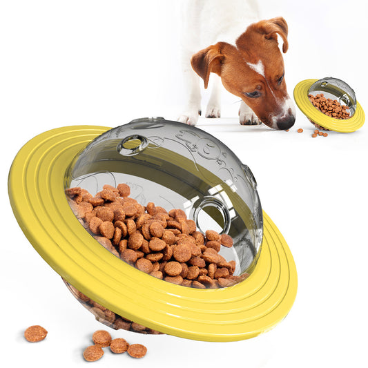 New pet gnaw bite resistant dog flying saucer leaking ball device