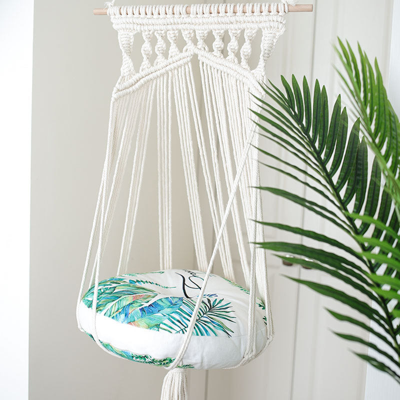 Pet hanging basket swing Pure handmade cotton woven tapestry