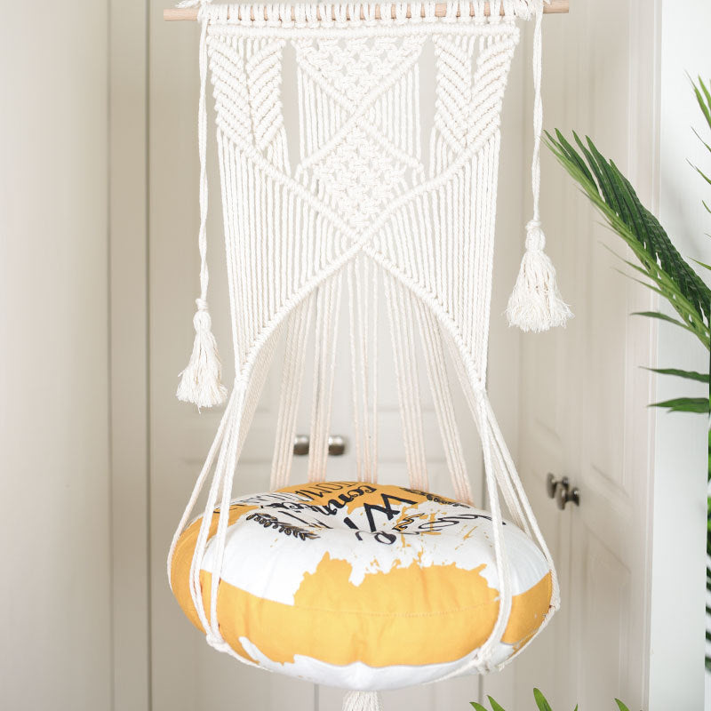 Pet hanging basket swing Pure handmade cotton woven tapestry