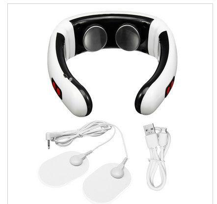 Electromagnetic heating cervical spine massager