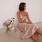 New Women fashion sexy V-neck satin dress