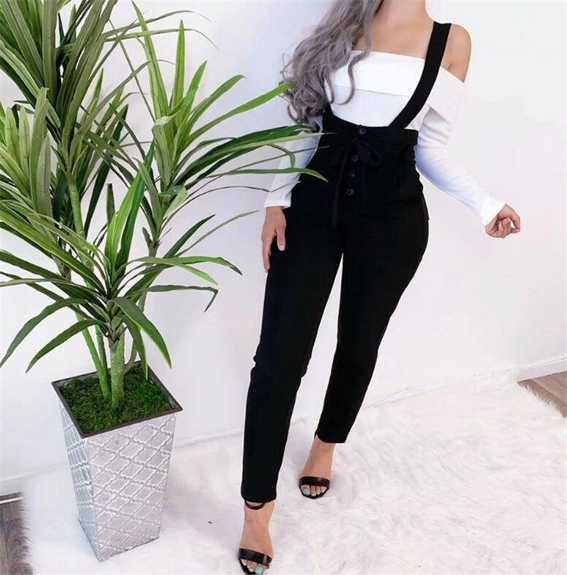 Women Fashion casual suspender trousers