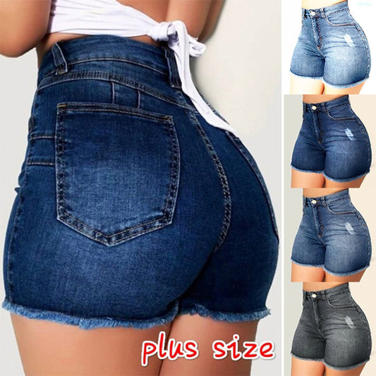 New women high waist denim shorts