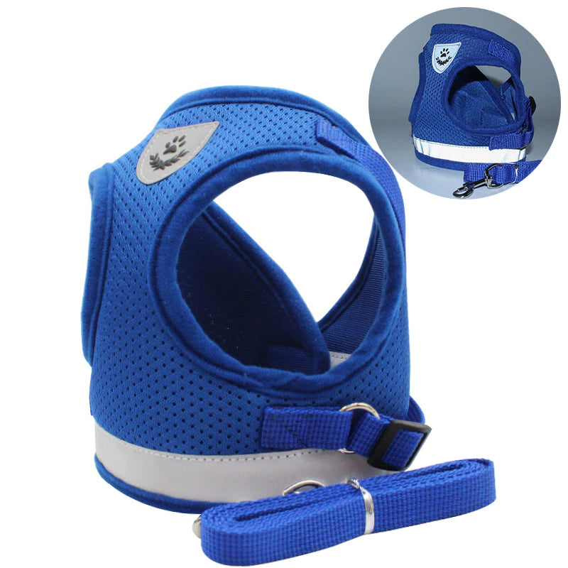 Pet chest harness vest-style reflective and breathable dog rope