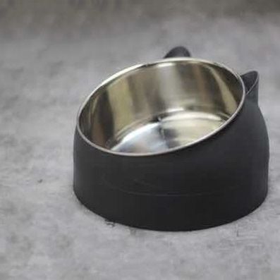 Cat dog protection cervical vertebrae oblique mouth stainless steel food bowl