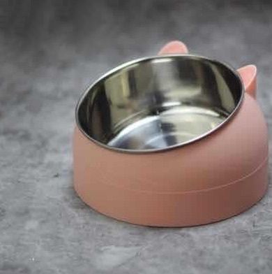 Cat dog protection cervical vertebrae oblique mouth stainless steel food bowl