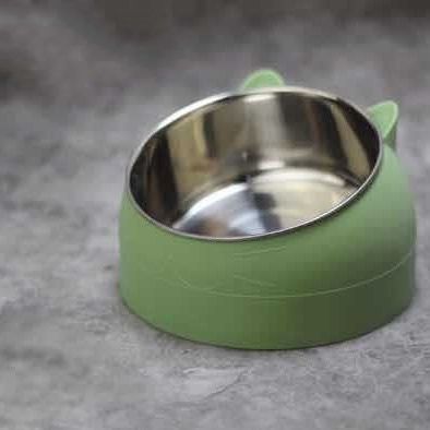 Cat dog protection cervical vertebrae oblique mouth stainless steel food bowl