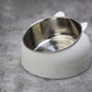 Cat dog protection cervical vertebrae oblique mouth stainless steel food bowl