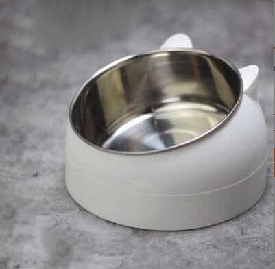 Cat dog protection cervical vertebrae oblique mouth stainless steel food bowl