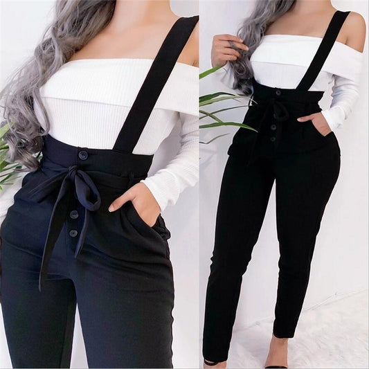 Women Fashion casual suspender trousers