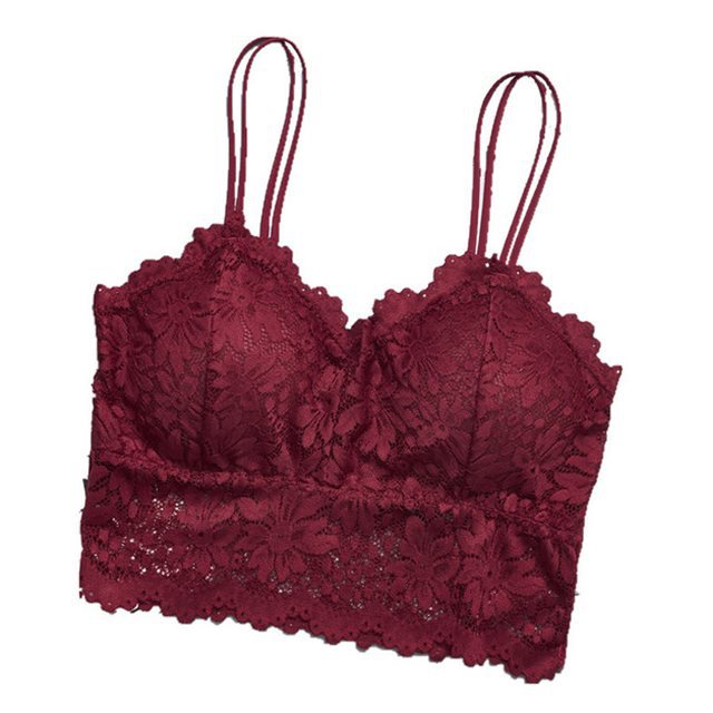 Women Push Up Wireless Lace Bra Top