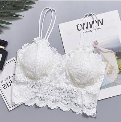 Women Push Up Wireless Lace Bra Top