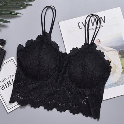 Women Push Up Wireless Lace Bra Top