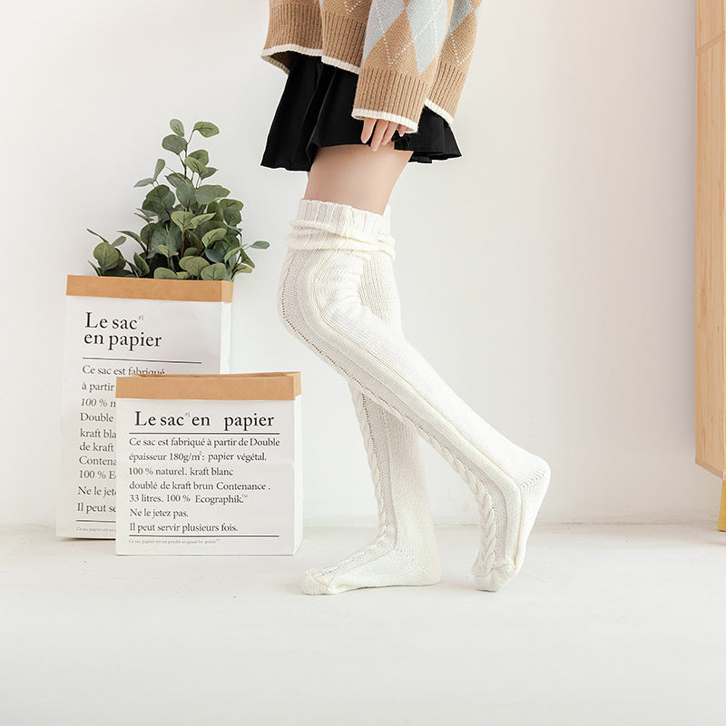 Hot selling women over-the-knee long tube knitted socks