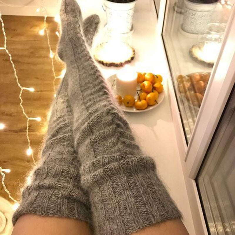 Hot selling women over-the-knee long tube knitted socks