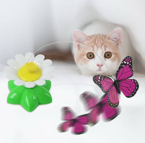 Cat automatically rotates flying butterfly educational interactive toy