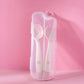 New children's learning to eat training tableware twisted fork spoon