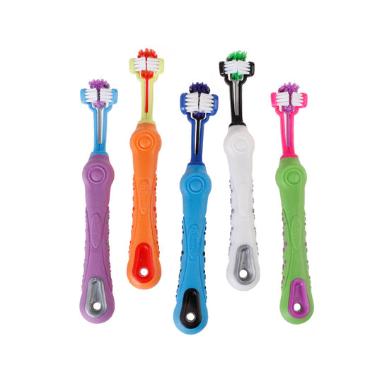 New three-head toothbrush for pets