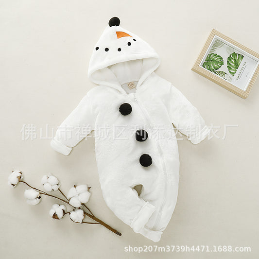 New baby hot white snowman jumpsuit