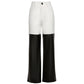 New women high waist PU leather stitching casual trousers