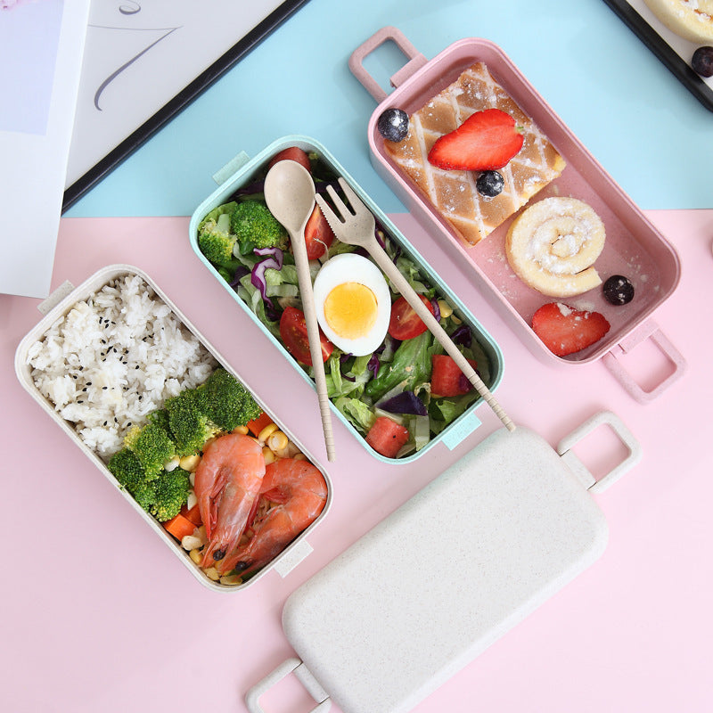 Japanese-style microwave oven double-layer lunch box