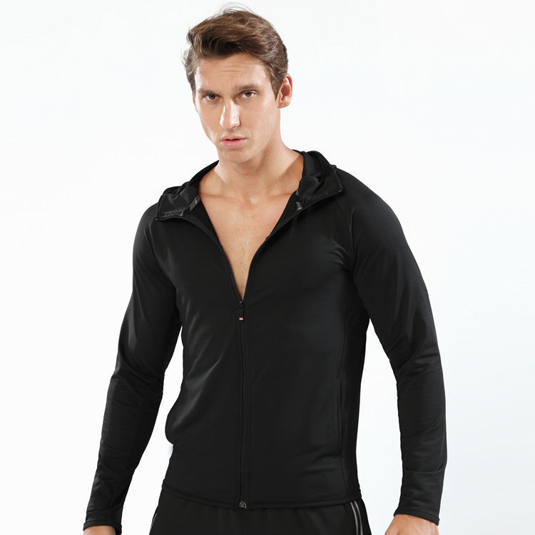 Men’s autumn & winter long zipper hooded sports jacket