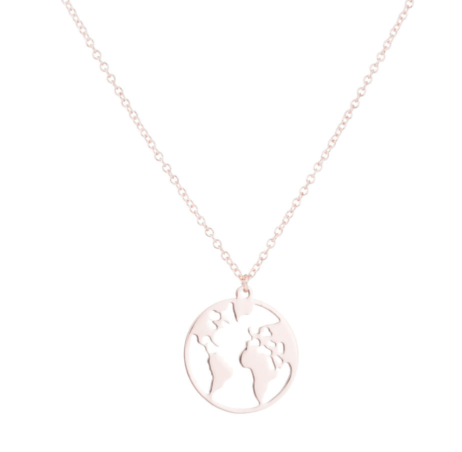 Explosion models Women global map pendant necklace - Watch & Jewelry