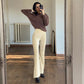 Women high waist corduroy bell bottom pants