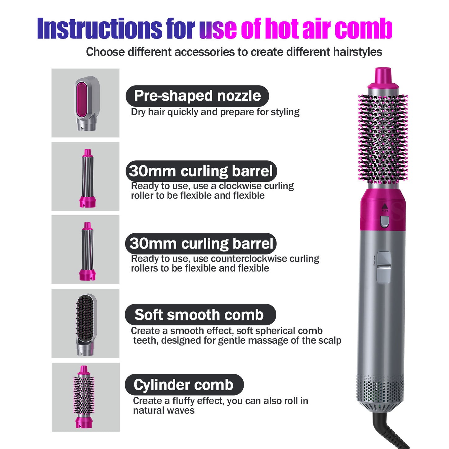 Five-in-one automatic hair curling iron set