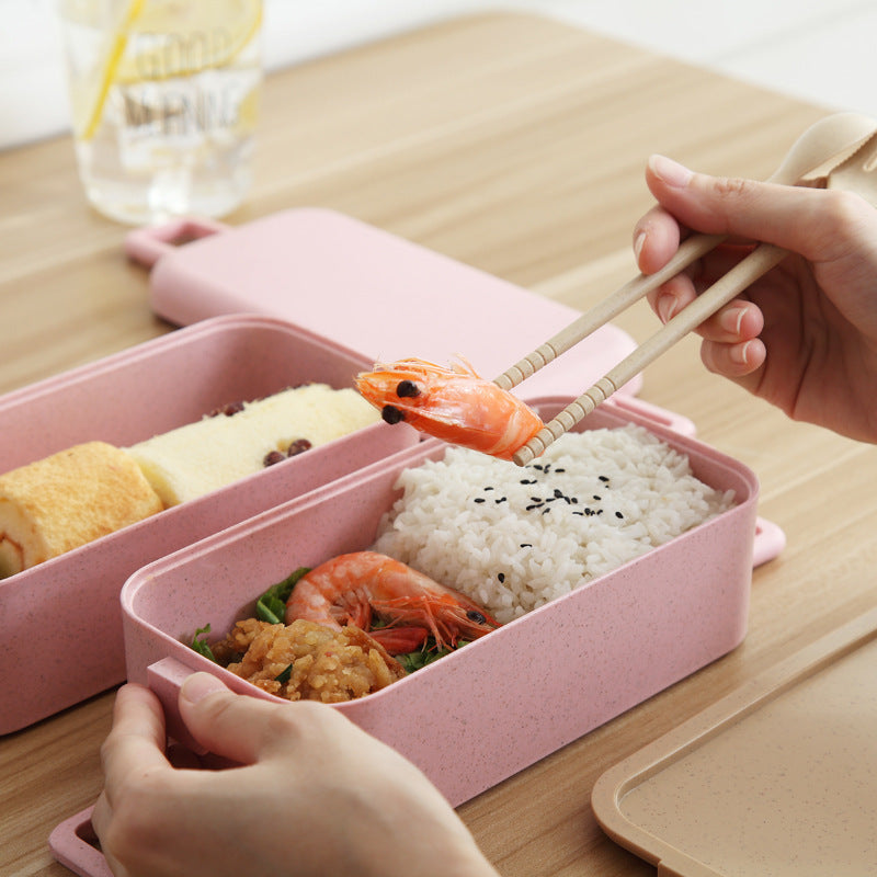 Japanese-style microwave oven double-layer lunch box