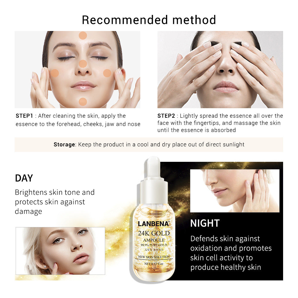 LANBENA 24K Gold Foil Anti-Aging Firming Lightening Serum