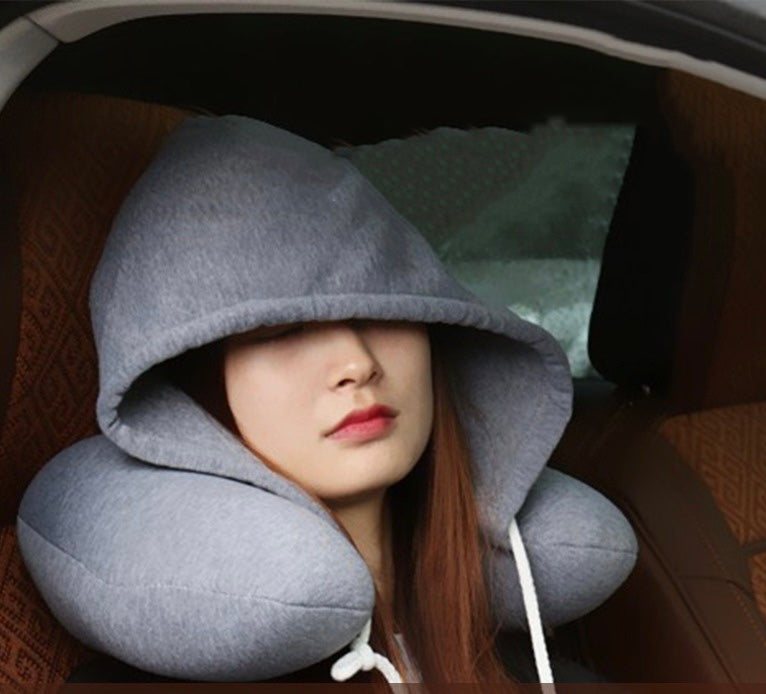 New Travel Korean models hooded U-type nap cervical pillow