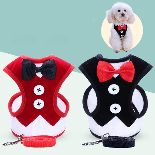 Dog Vest-style Bowknot Evening Dress Chest Strap