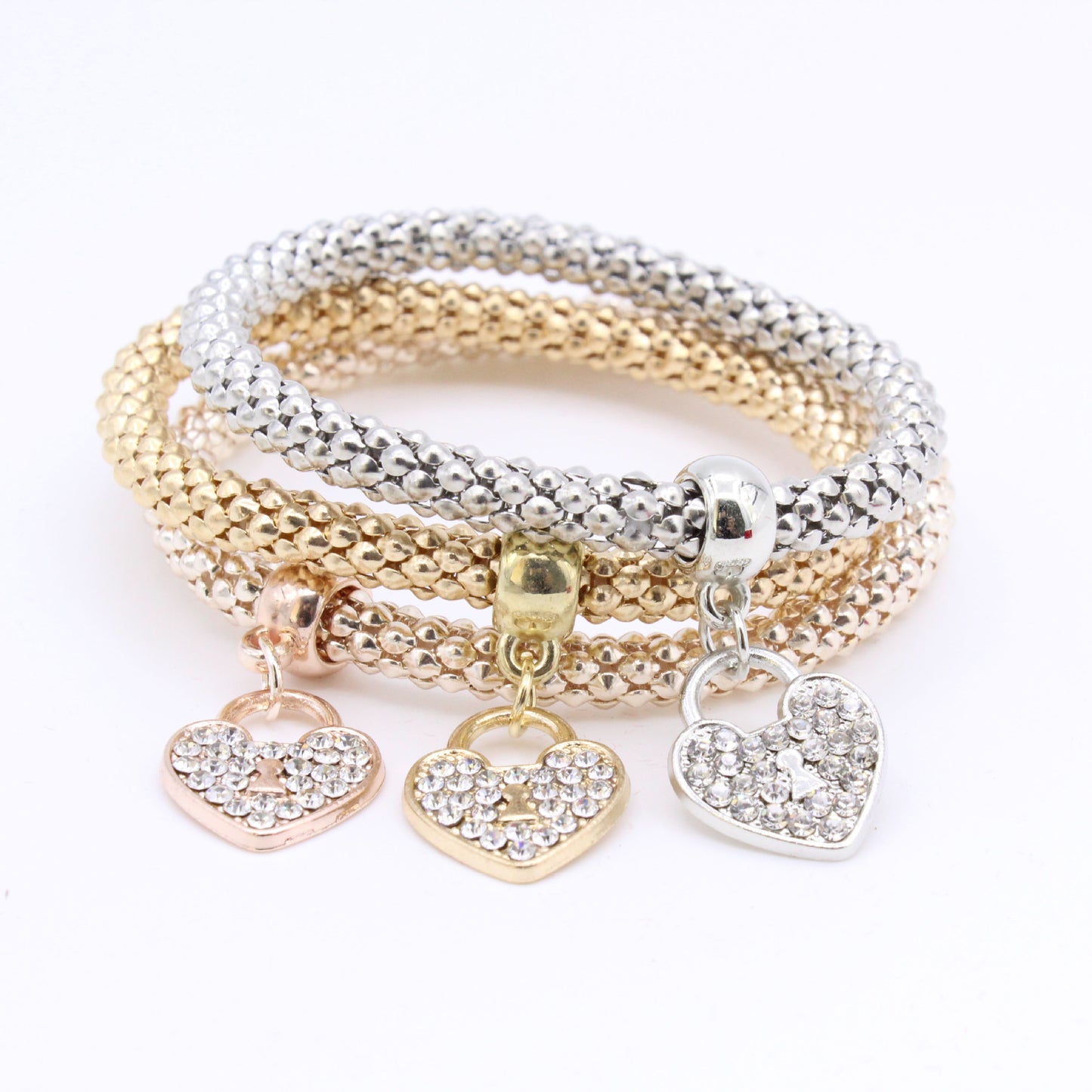 Women's fashion inlaid rhinestone love elastic bracelet - Watch & Jewelry