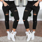 Women new ripped casual nine-point pants