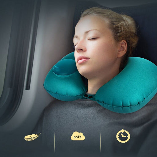 New Travel Automatic Press inflatable neck pillow