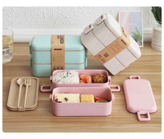 Japanese-style microwave oven double-layer lunch box