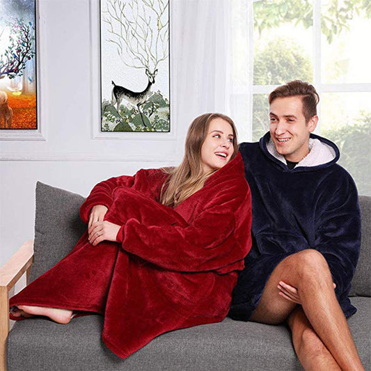 Women Men’s Microfiber Sherpa Blanket With Sleeves