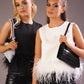 Hot selling Women stitching feather vest top