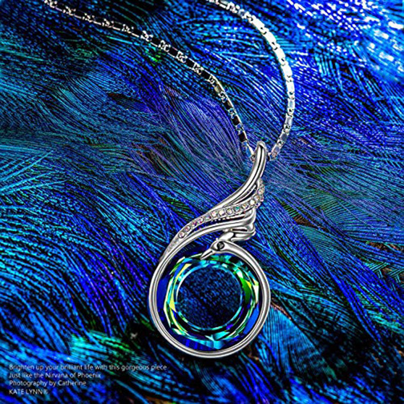 Explosion New Women Crystal Peacock Necklace - Watch & Jewelry