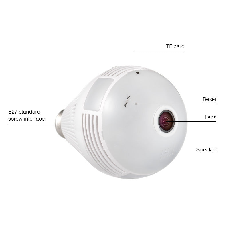 LED Light 960P Wireless Panoramic WiFi CCTV