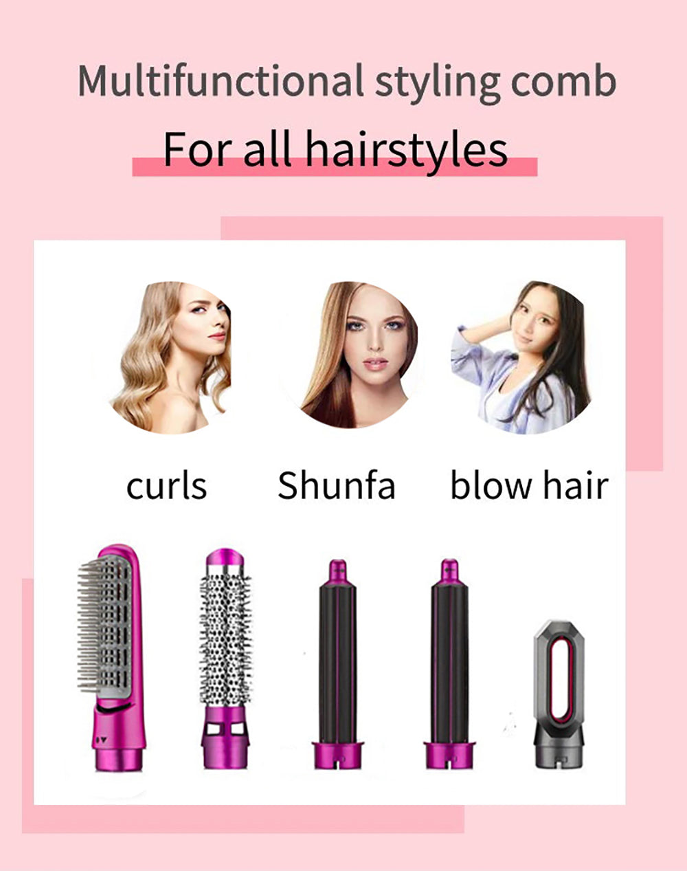 Five-in-one automatic hair curling iron set