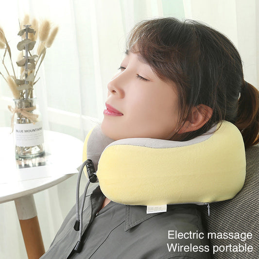 Multifunctional electric heating U-shaped pillow massager