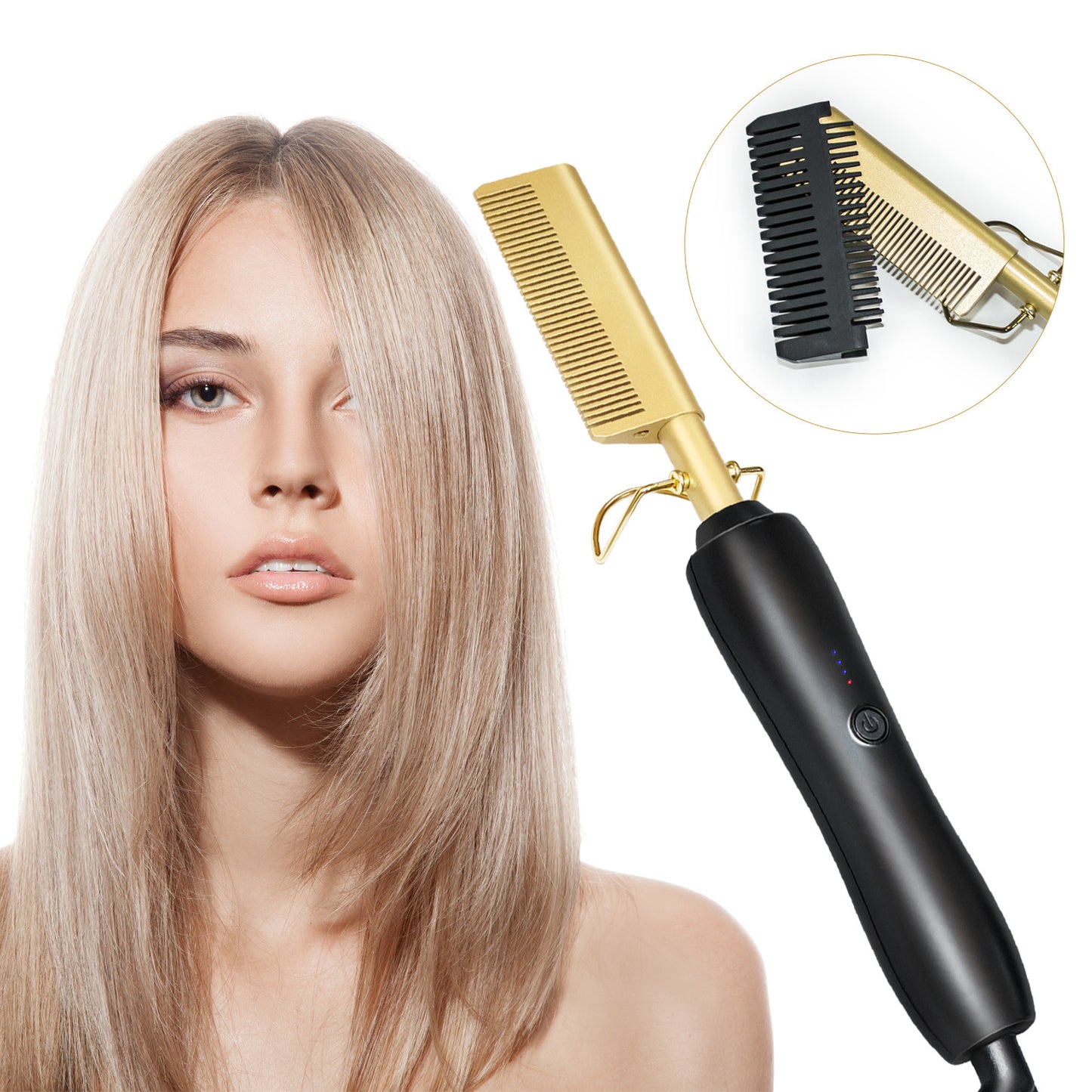 Multi-function copper comb straight hair comb